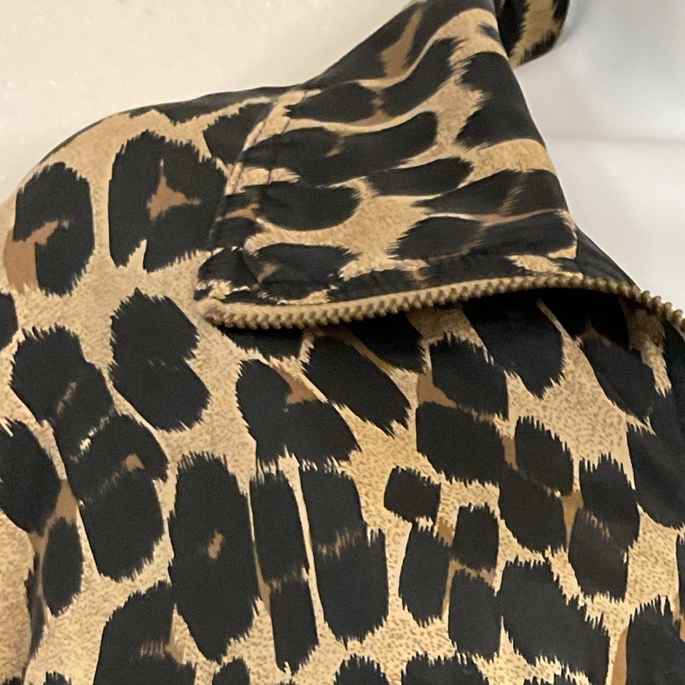 Vintage Petite Sophisticate Jacket Womens Leopard 100% Silk Zip up bomber jacket - Picture 9 of 10